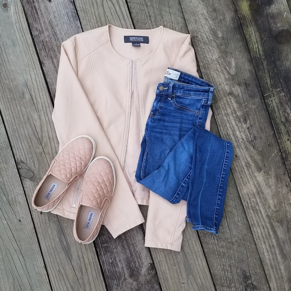 Kenneth Cole Reaction Blush Leather Jacket